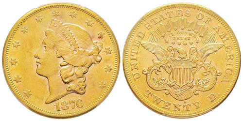 USA 20 Dollars, 1876 S,  San ... 