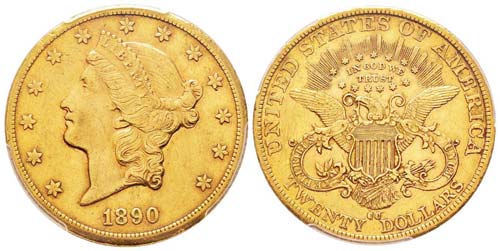 USA 20 Dollars, 1890 CC,  Carson ... 