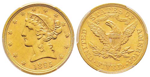 USA 5 Dollars, 1895, Philadelphia, ... 