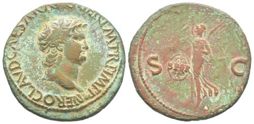 Nero 54 - 68
As, Lugdunum, 65, AE ... 