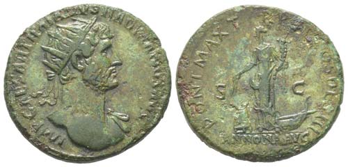 Hadrianus 117 - 138
Dupondius, ... 