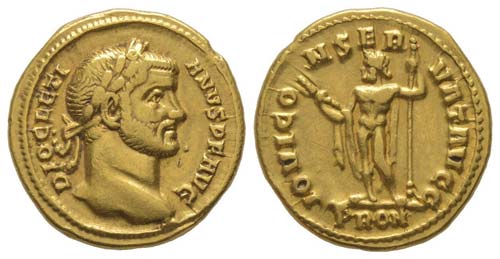 Diocletianus 284 - 286
Aureus, ... 
