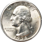 US - Quarter dollar 1936S Washington. AG ... 