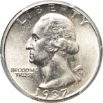 US - Quarter dollar 1937 Washington. AG ... 