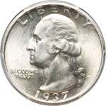 US - Quarter dollar 1937S Washington. AG ... 