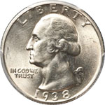 US - Quarter dollar 1938S Washington. AG ... 