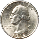 US - Quarter dollar 1939S Washington. AG ... 