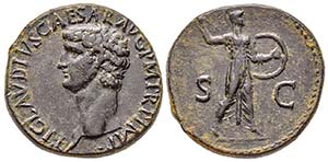 Claudius pour Nero Claudius Drusus 41-54
As, ... 