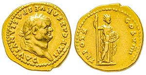 Vespasianus 69-79 
Aureus, Rome, 79, AU 7.32 ... 