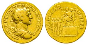 Traianus 98-117
Aureus, Rome, 116, AU 6.95 ... 