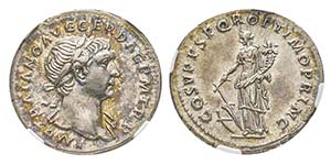 Traianus 98-117
Denarius, Rome, 103-111, AG ... 