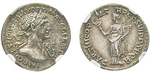 Traianus 98-117
Denarius, Rome, 116-117, AG ... 