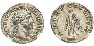 Traianus 98-117
Denarius, Rome, 100, AG 3.48 ... 