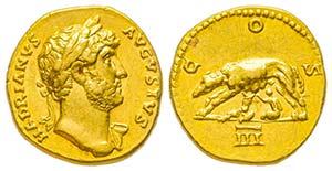 Hadrianus 117-138 Aureus, Rome, 125-128, AU ... 