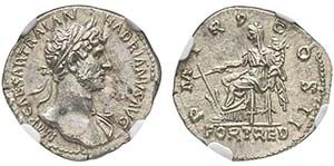 Hadrianus 117-138
Denarius, Rome, 118, AG ... 
