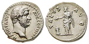 Hadrianus 117-138
Denarius, Rome, 134-138, ... 