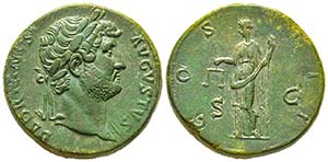 Hadrianus 117-138
Sestertius, Rome, 125-128, ... 