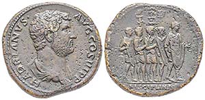 Hadrianus 117-138
Sestertius, Rome, 134-138, ... 