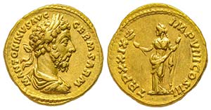 Marcus Aurelius 161-180
Aureus, Rome, 175, ... 