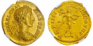 Commodus 180-192
Aureus, Rome, 179, AU 7.32 ... 