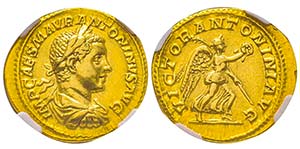 Elagabalus 218-222 
Aureus, Rome, 218-219, ... 