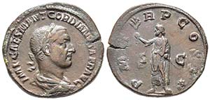 Gordianus I Africanus 238 
Sestertius, Rome, ... 