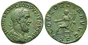 Pupienus 238 
Sestertius, Rome, 238, AE ... 