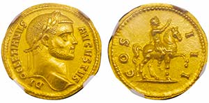 Diocletianus 284-305 
Aureus, Cyzicus, ... 