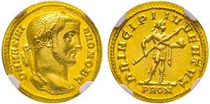 Galerius Maximianus 305-311 
Aureus, Rome, ... 