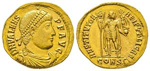 Valens 364-378
Solidus, Constantinople, à ... 