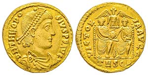 Theodosius I 379-385
Solidus, Thessalonique, ... 