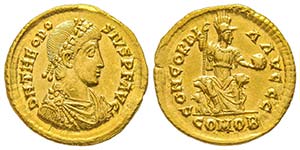 Theodosius I 379-385
Solidus, Thessalonique, ... 