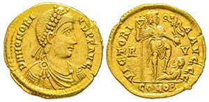 Honorius 383-423
Solidus, Ravenna, 383-423, ... 