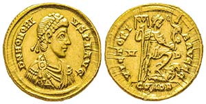Honorius 383-423
Solidus, Mediolanum, ... 