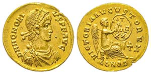 Honorius 383-423
Semissis, Constantinople, ... 