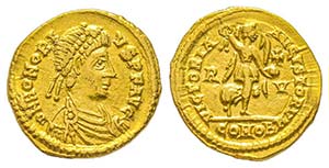 Honorius 383-423
Tremissis, Ravenna, ... 