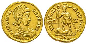 Honorius 383-423
Solidus, Ravenna, AU 4.35 ... 