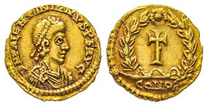 Valentinianus III 425-455
Tremissis, Rome ou ... 