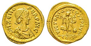 Zeno 476-491
Tremissis, Constantinople, in ... 