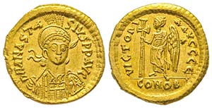 Anastasius 491-518
Solidus, Constantinople, ... 