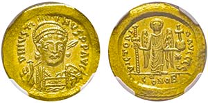 Iustinus I 518-527
Solidus, Constantinople, ... 