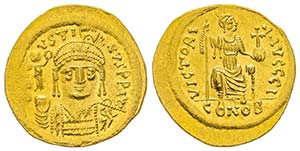 Justin II 565-578
Solidus, Constantinople, ... 