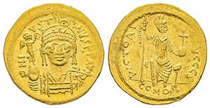 Justin II 565-578
Solidus, Constantinople, ... 