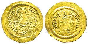 Lombards, Cunipertus 686-700
Tremissis, ... 