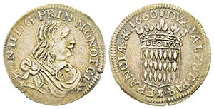 Monaco, Honoré II 1604-1662
1/12 Écu ou 5 ... 