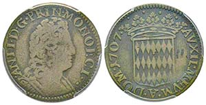 Monaco, Antoine I 1701-1731
Pezzetta, 1707, ... 