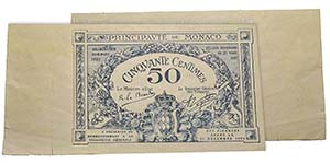 Monaco, Albert Ier 1889-1922
Billet Uniface ... 