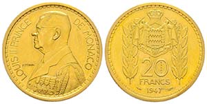 Monaco, Louis II 1922-1949
20 Francs Essai, ... 