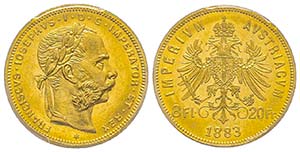 Austria, Franz Joseph, 1848-1916
8 Florins, ... 