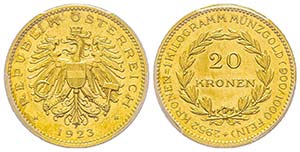 Austria, République 1918-
20 Kronen, 1923, ... 